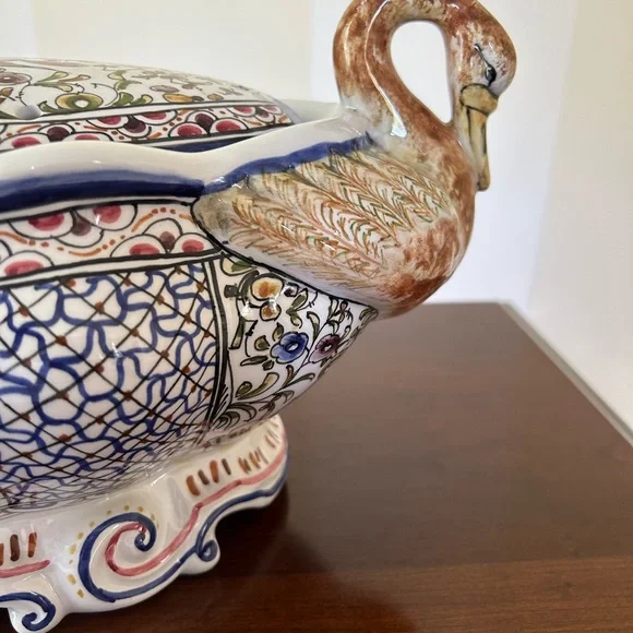 Vintage Ceramica Conimbriga 236 Hand Painted Portugal Pottery, Jardinière flower